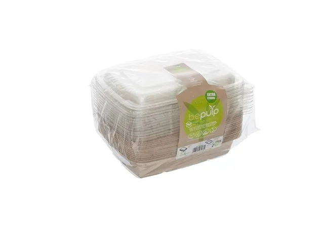 Mikrobeger bagasse m/lokk 950ml (15)
