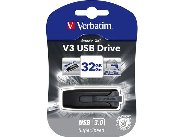 Verbatim Minne VERBATIM V3 USB 3.0 32GB GREY