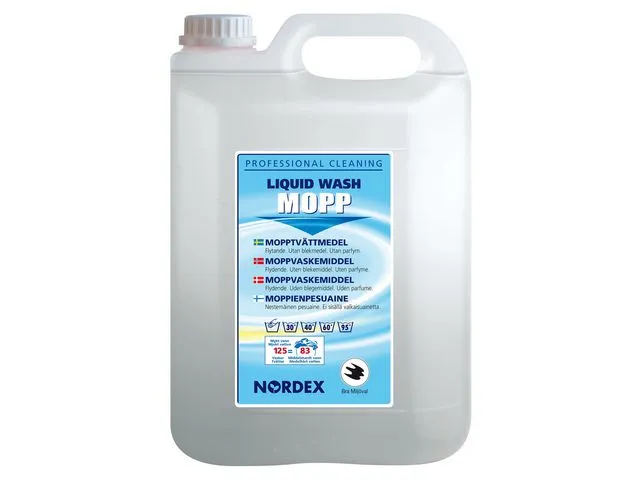 NORDEX flytende vaskemiddel, lavtskummende, blekemiddelfritt, luktfri, 125 vasker, 5 L