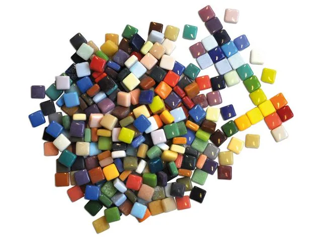 PLAYBOX Porselensmosaikk, 10 x 10 mm, assorterte farger