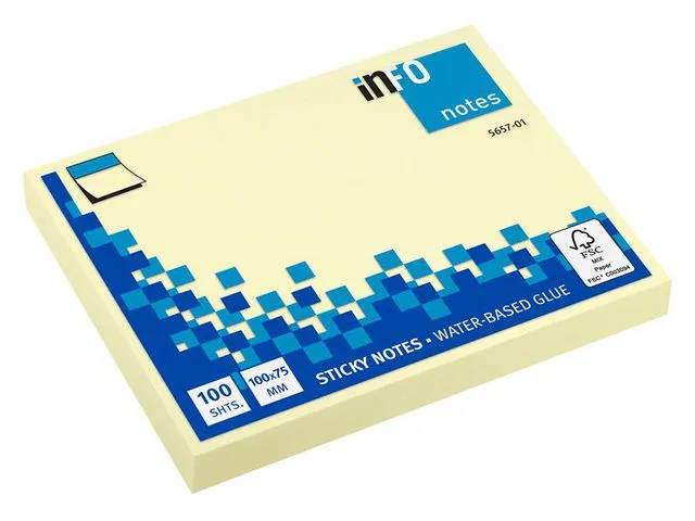 info Notatblokk INFO 100X75mm gul (12)