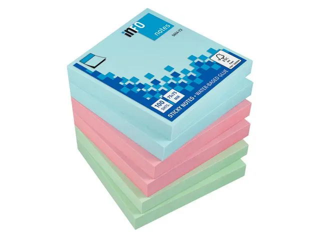 info Notatblokk INFO 75X75mm pastell (6)