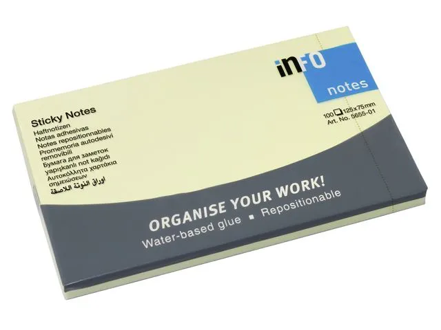 info Notatblokk 75x125mm gul