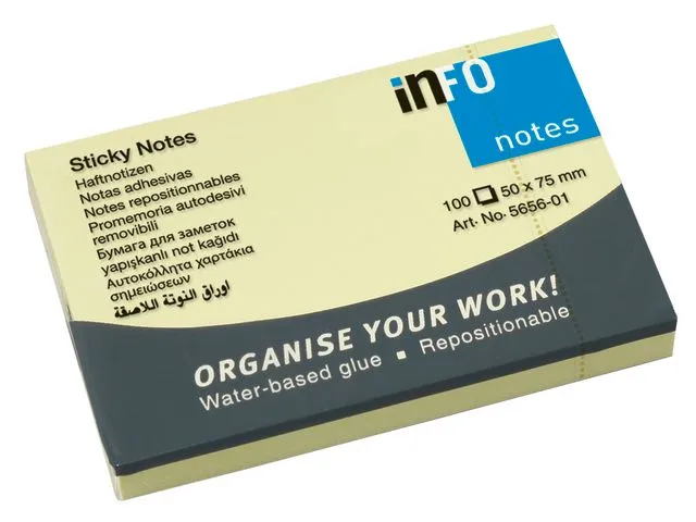 info Notatblokk 50x75mm gul
