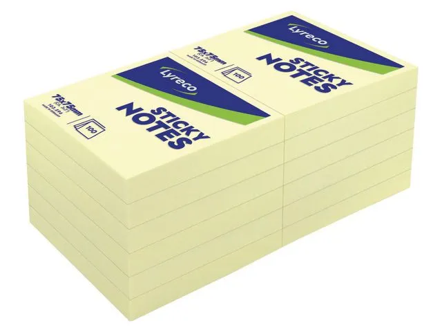 Lyreco Notatblokk LYRECO 75x75 gul (12)