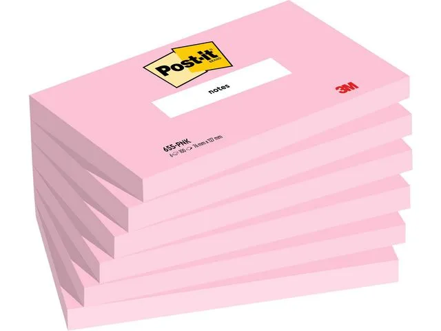 Post-it® Notatblokk POST-IT 76X127 655pnk rosa(6)