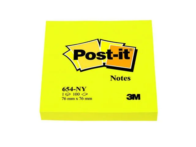 Post-it® Notatblokk POST-IT 76x76 654 neongul