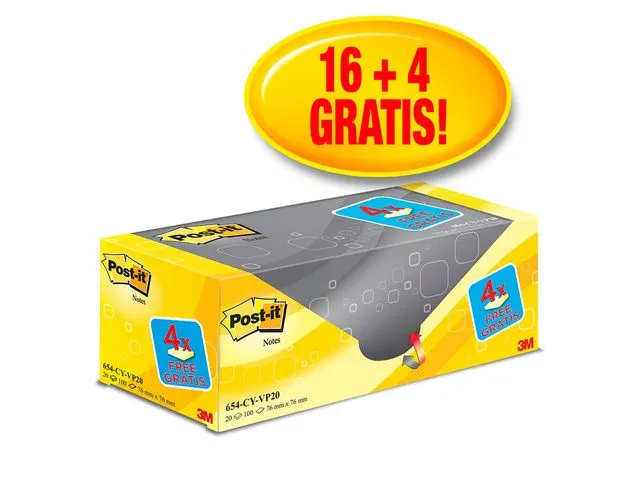 Post-it® Notatblokk POST-IT 76x76 CY (20)