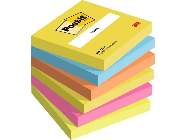 Post-it® Notatblokk POST-IT Energetic 76x76mm (6)