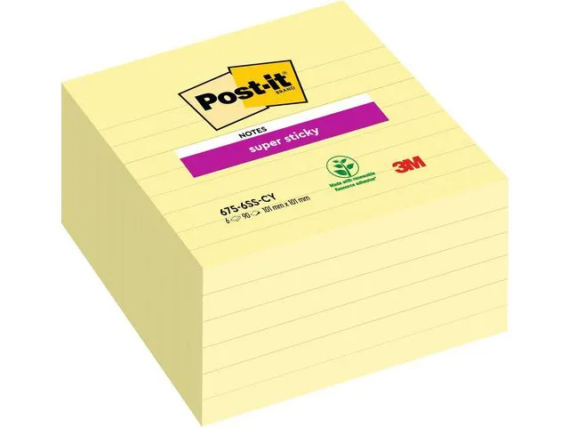 Post-it® Notatblokk POST-IT SSN 101x101lj CY (6)