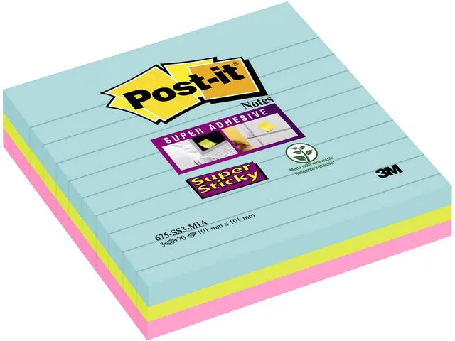 Post-it® Notatblokk POST-IT SSN 101x101lj Cosm(3)