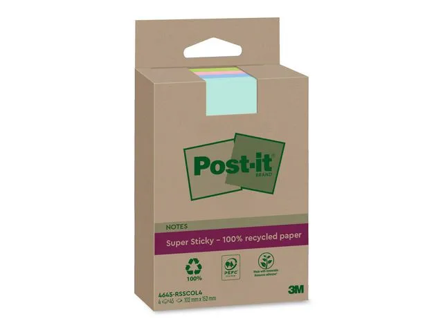 Post-it® Notatblokk POST-IT resirk102x152linj ass