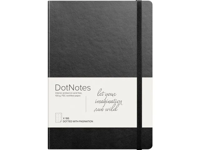 Burde Notatbok BURDE DotNotes A5 udatert sort