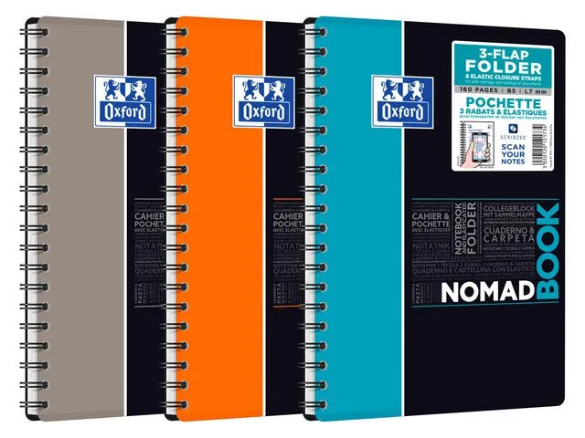 Oxford Notatbok OXFORD Nomad B5 linjer ass