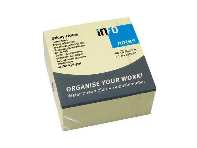 info Notatkube INFO 75x75 gul