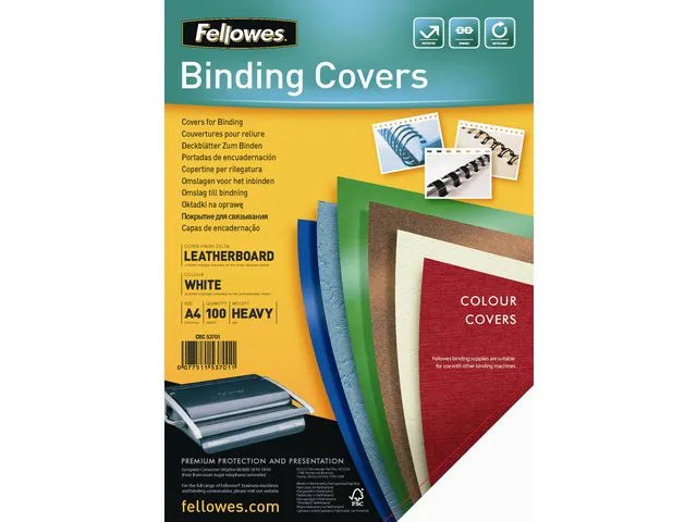 Fellowes Omslag ringinnb FELLOWES Karto hvit(100)
