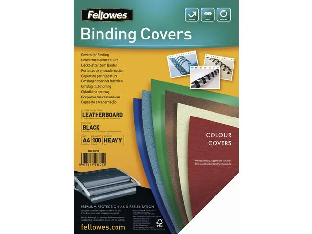 Fellowes Omslag ringinnb FELLOWES Karto sort(100)