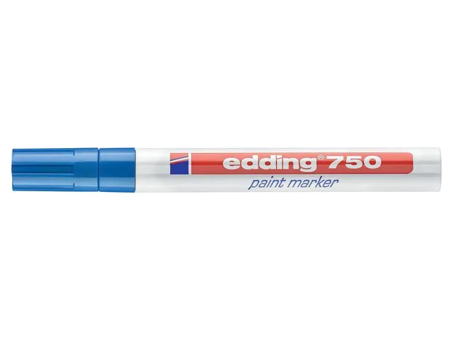 edding 750-tegnetusj med kulespiss, 2–4 mm, blå