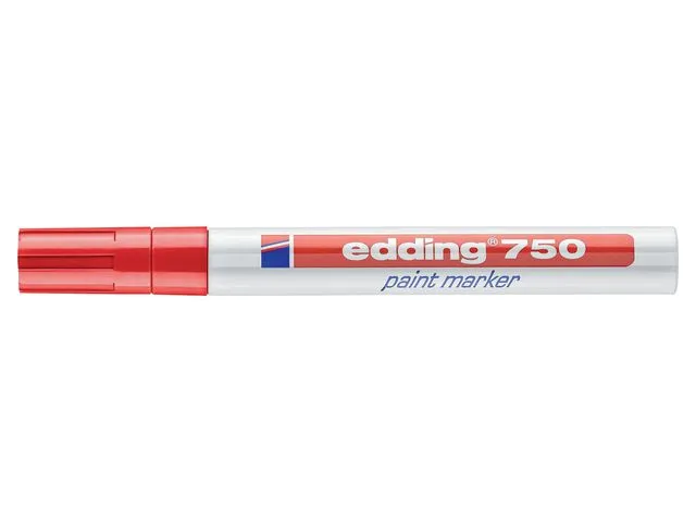 edding 750-tegnetusj med kulespiss, 2–4 mm, rød