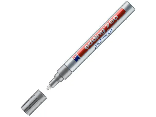 edding 750-paint marker, permanent merkepenn med kulespiss, 2–4 mm, sølv