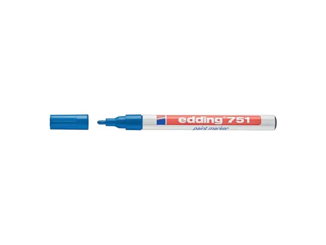 edding 751-tegnetusj med kulespiss, 1–2 mm, blå