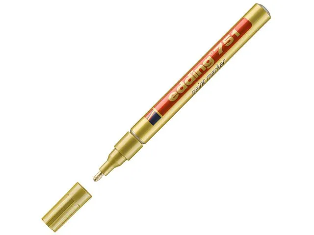 edding 751-paint marker, permanent merkepenn med kulespiss, 1–2 mm, gull