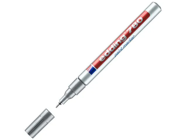 edding 780-paint marker, permanent merkepenn med kulespiss, 0,8 mm, sølv