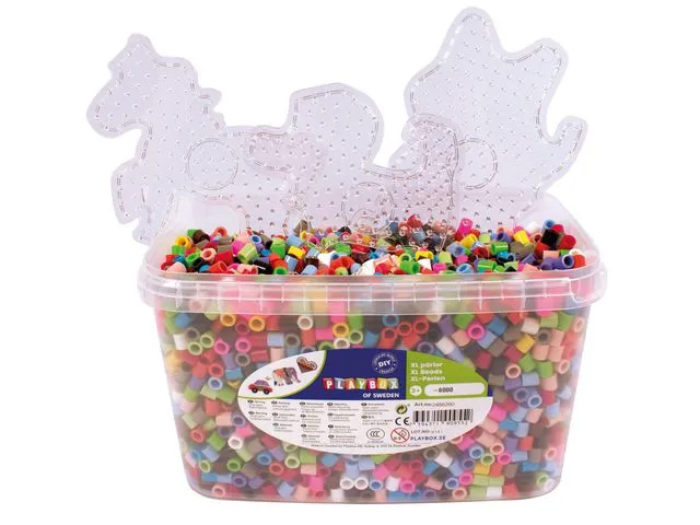 PLAYBOX Perler PLAYBOX XL 12 farger mix  (6 000)