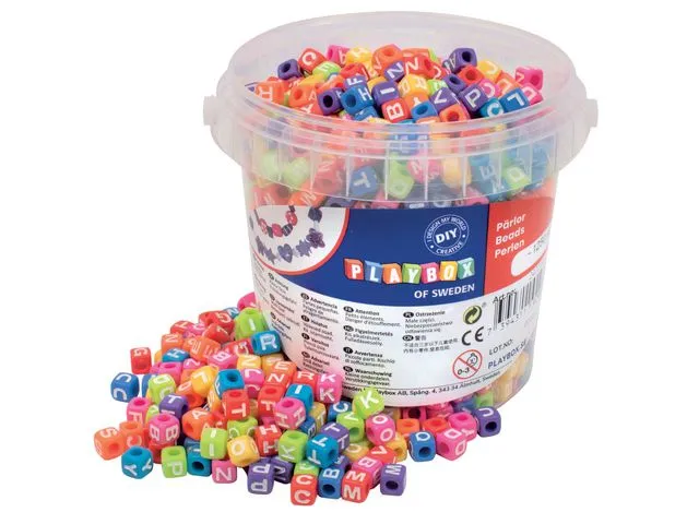PLAYBOX Perler PLAYBOX bokstaver farger