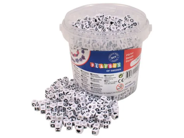 PLAYBOX Perler PLAYBOX bokstaver hvit