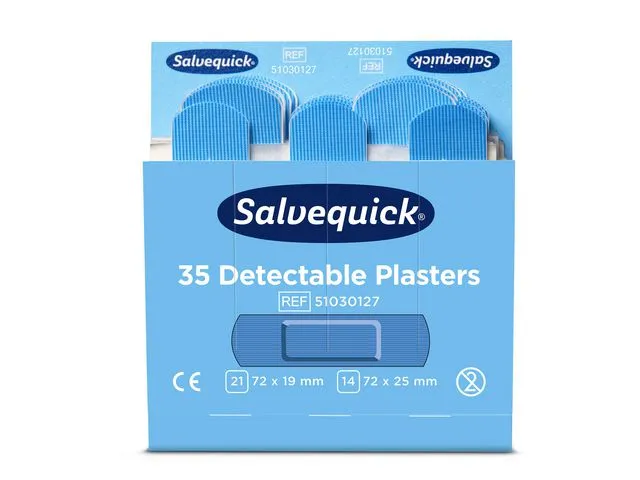 Salvequick Plaster SALVEQUICK detectable blå (6x35)
