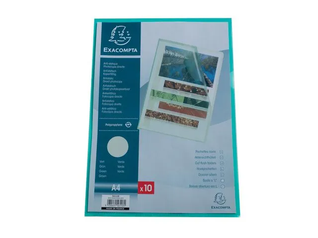 Exacompta Plastomslag EXACOMPTA A4 120my grøn (10)