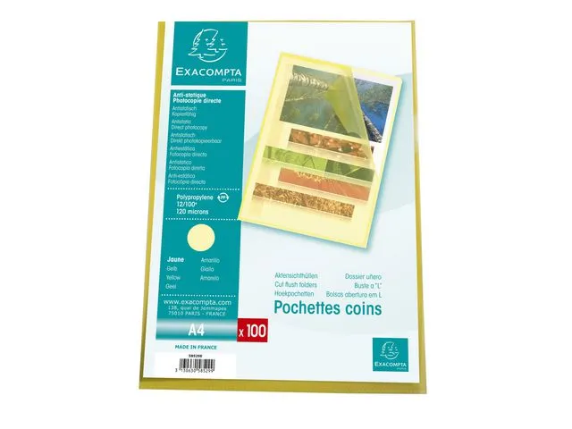 Exacompta Plastomslag EXACOMPTA A4 120my gul (100)