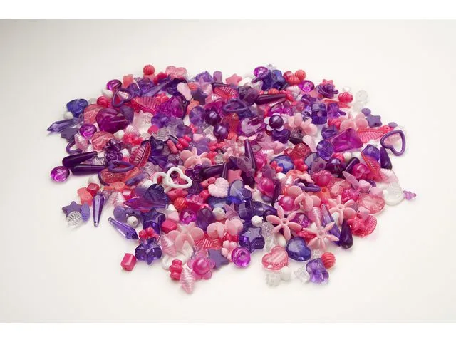 PLAYBOX Plastperler mix lilla/rose