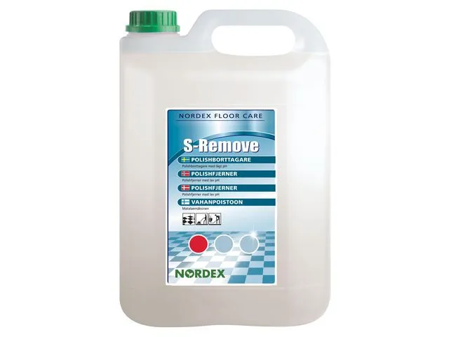 NORDEX S-Remove gulvpolishfjerner for linoleums-, plast- og steingulv, 5 liter