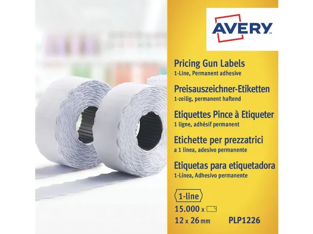 Avery Prisetikett AVERY 26x12mm hvit