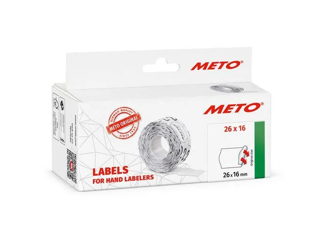 METO Prisetikett METO 26x16 hvit perman. (6)