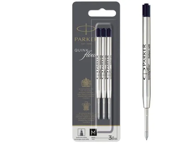 Parker Refill kulepenn PARKER Quinkflow sort(3)