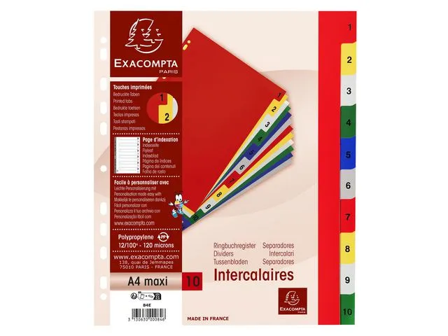 Exacompta Register EXACOMPTA A4+ 1-10 hvit