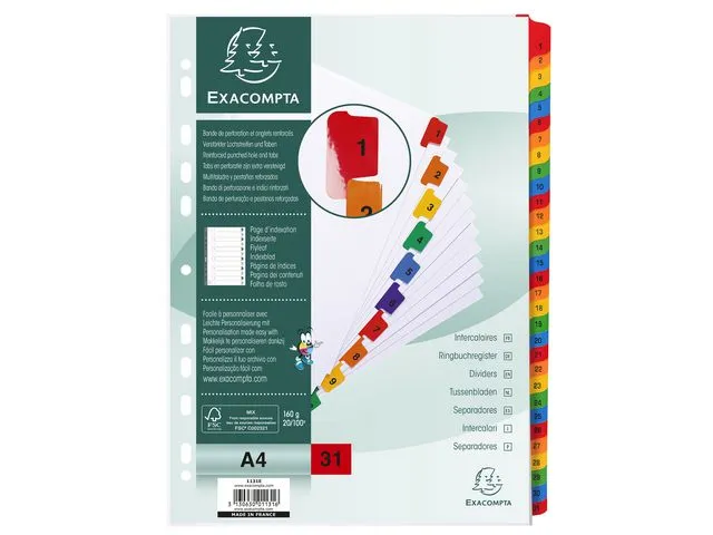 Exacompta Register EXACOMPTA A4 1-31 mylar hvi/frg