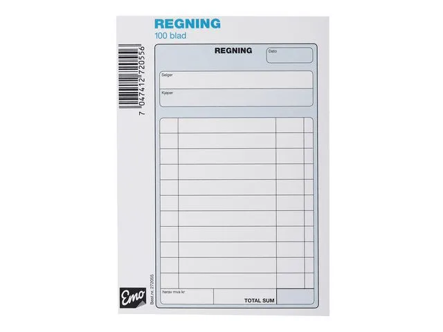 Emo Regningsblokk EMO A6 100 blad