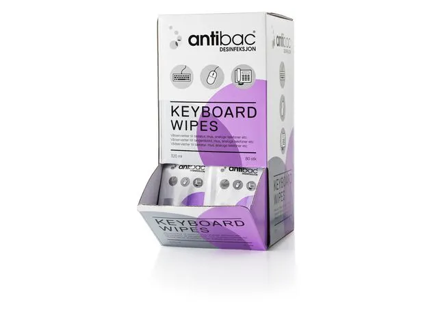 antibac Rens ANTIBAC tastatur våtservietter (80)