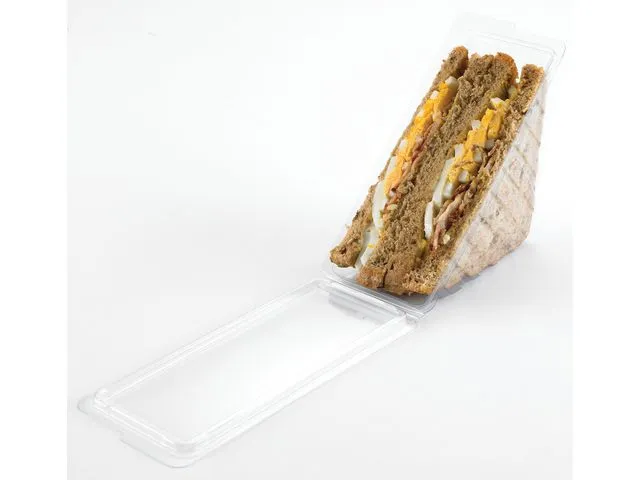 Sandwichboks PREGO, hengslet, APET, 4-lags
