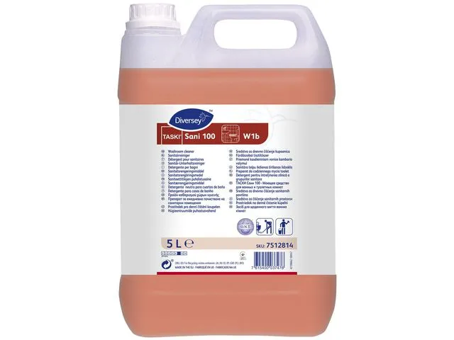 Taski Sani 100 W1b flytende rengjøring, konsentrat, kanne, 2 x 5 liter