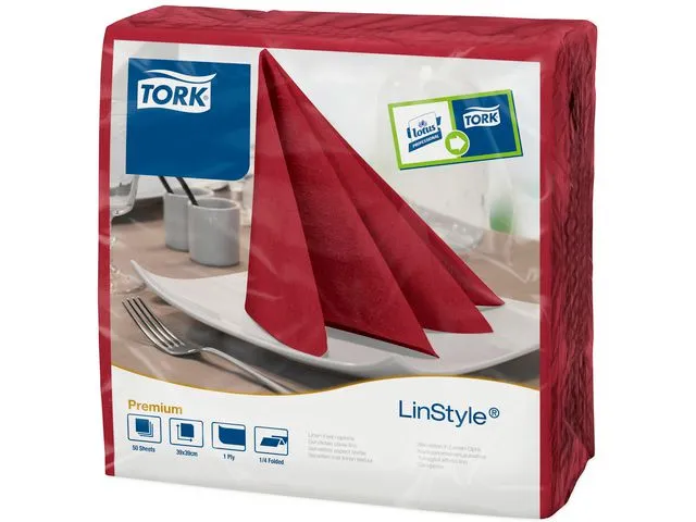 Tork Serviett TORK linstyle 39cm burgund (50)