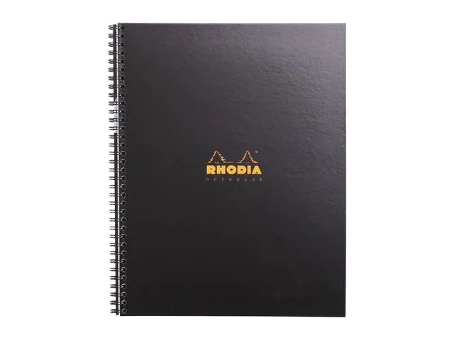 Rhodia Spiralbok RHODIA Active A4+ rutet sort