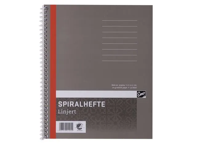 Emo Spiralhefte EMO 17x21cm 70g 50bl linjer