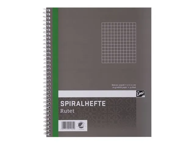 Emo Spiralhefte 17x21cm 70g 50bl ruter