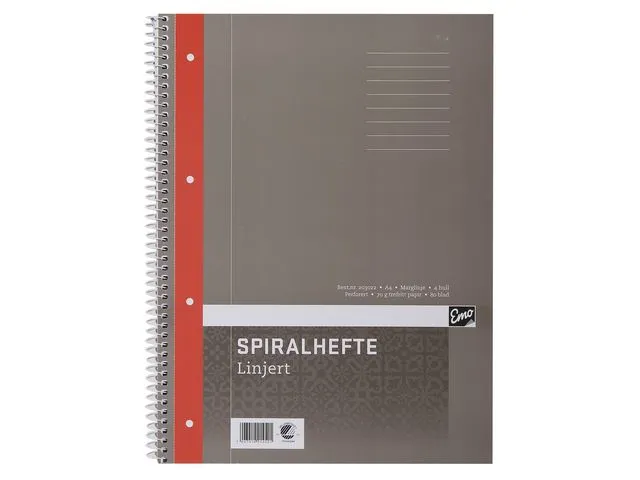 Emo Spiralhefte A4 70g 80 blad linjer