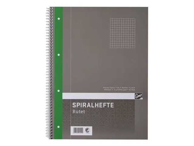 Emo Spiralhefte A4 70g 80 blad ruter